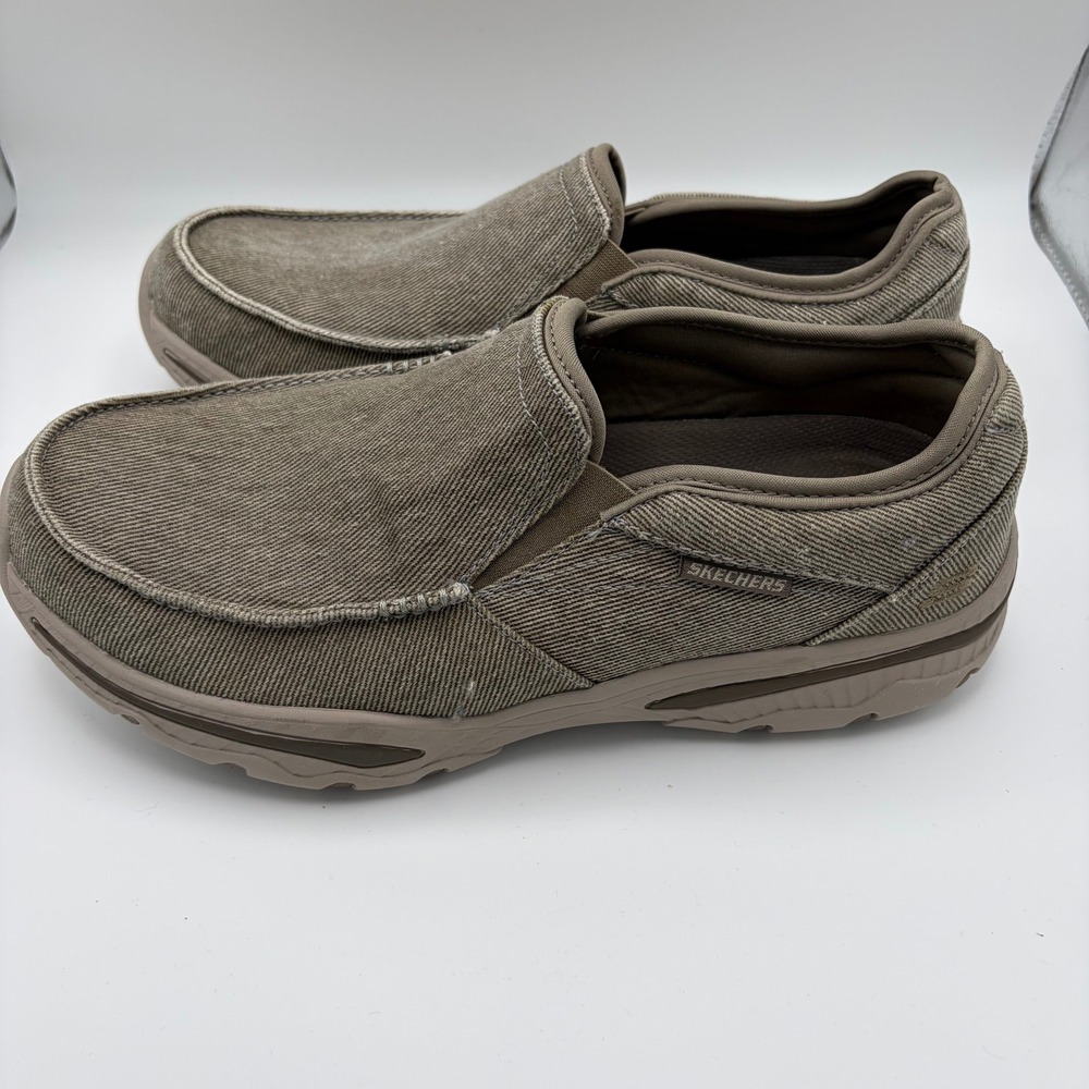 Skechers Relaxed Fit Mens 10 Extra Wide Taupe Slip On Loafers 65355EWW